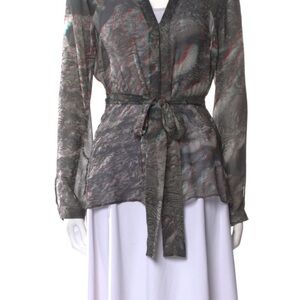 Akris Artistic Black and Gray Blouse